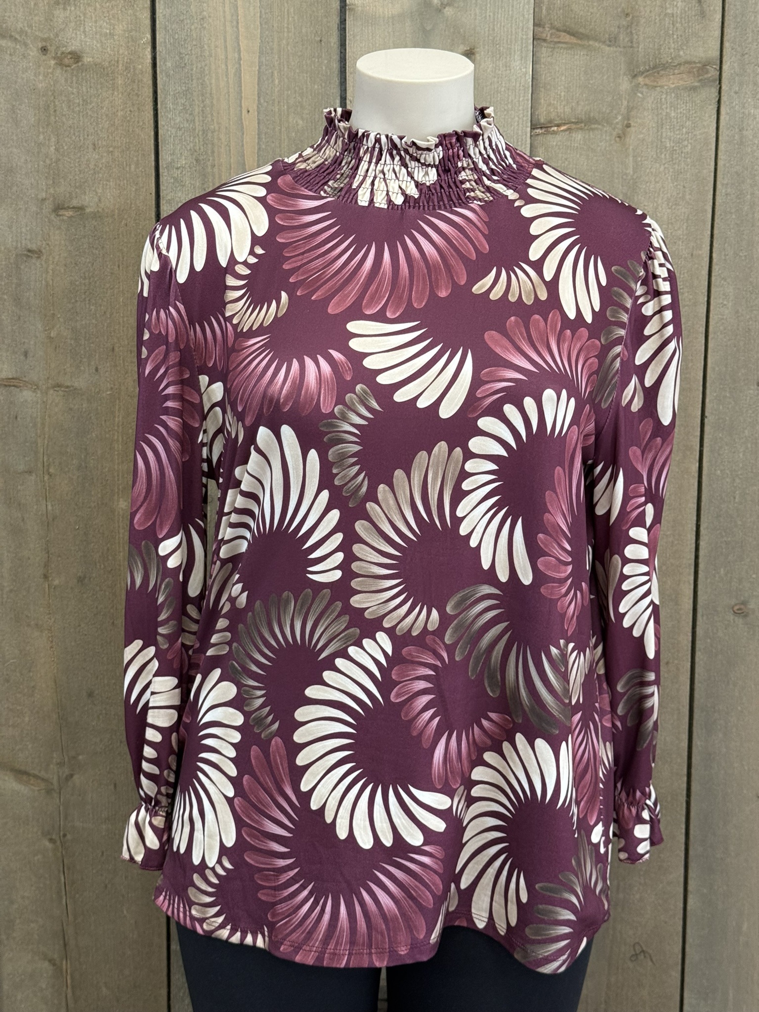 Top Turtleneck Kyra Zwart & Bordeauxrood | One Size - Afbeelding 5
