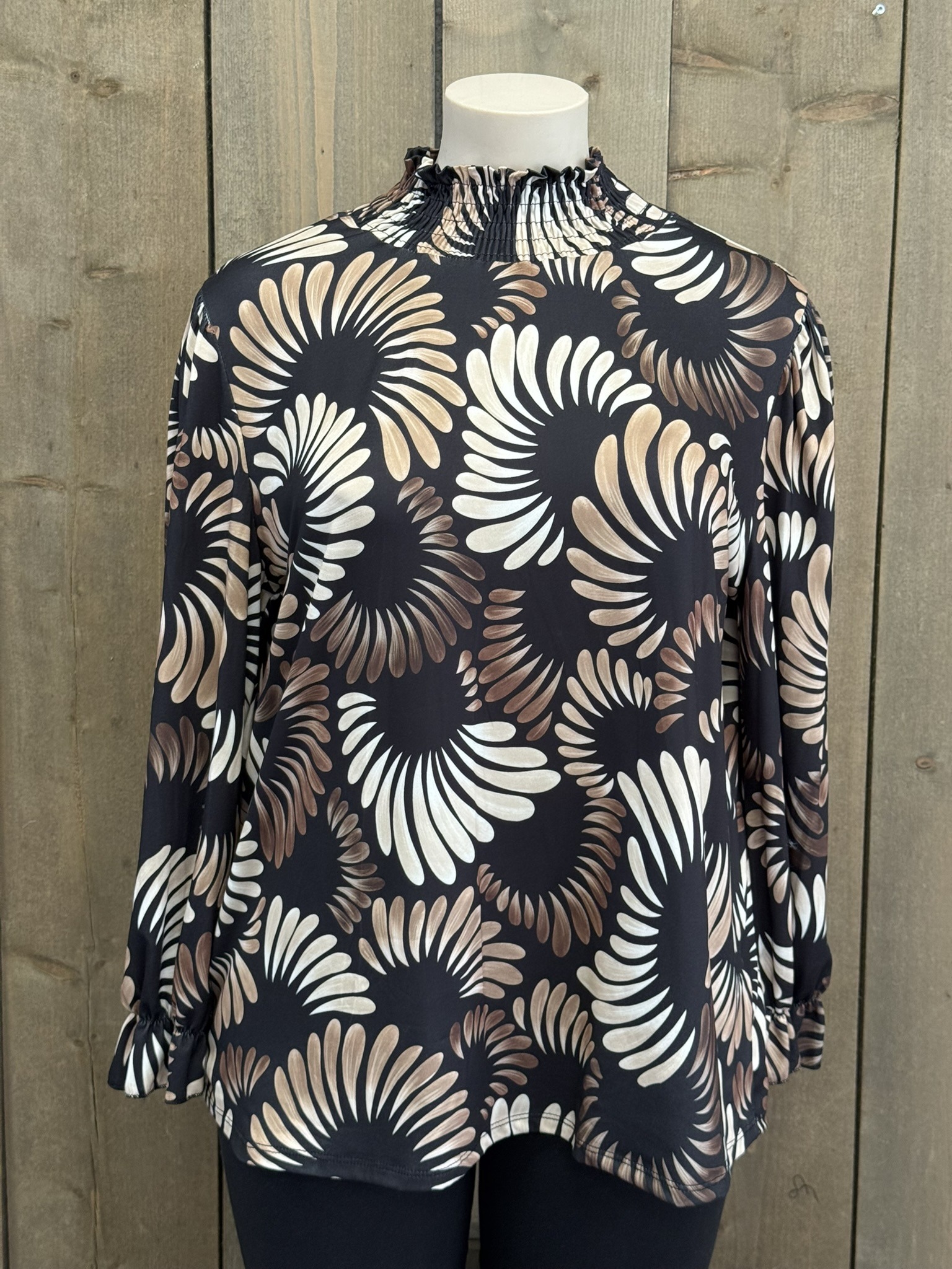 Top Turtleneck Kyra Zwart & Bordeauxrood | One Size - Afbeelding 3