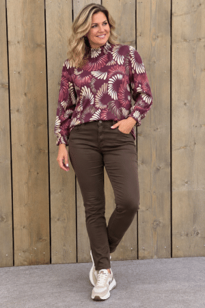 Top Turtleneck Kyra Zwart & Bordeauxrood | One Size